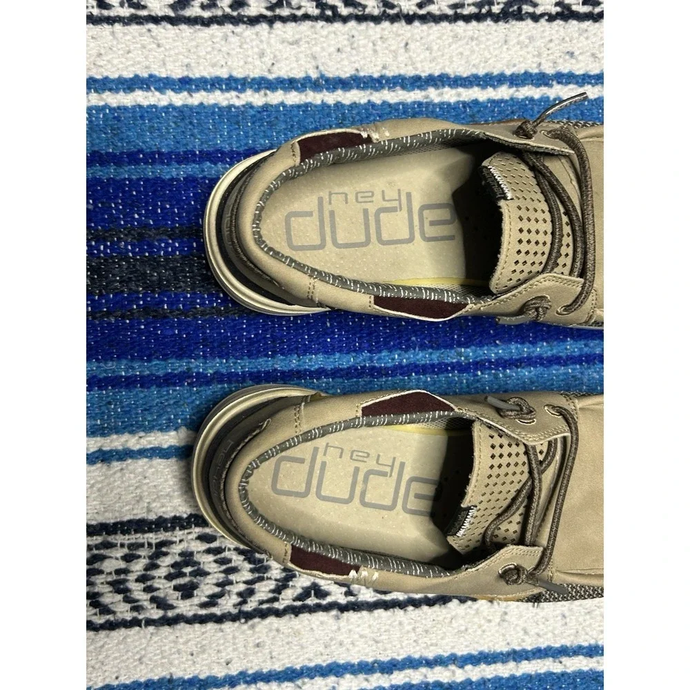 Hey Dude Welsh Grip Sand mens slip on boat shoes size 7
